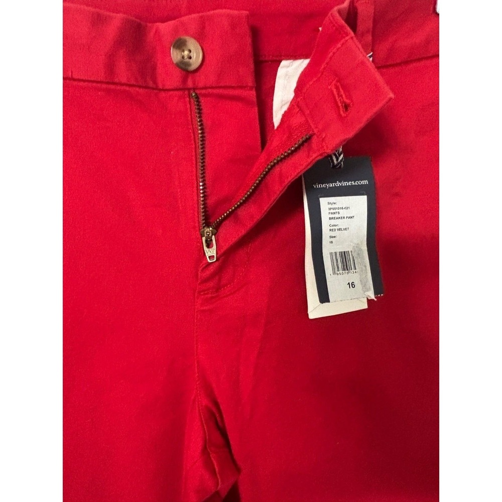 Vineyard Vines Breaker Pant 16 Red Velvet Boys Straight Leg Chino New With Tags - Picture 9 of 13
